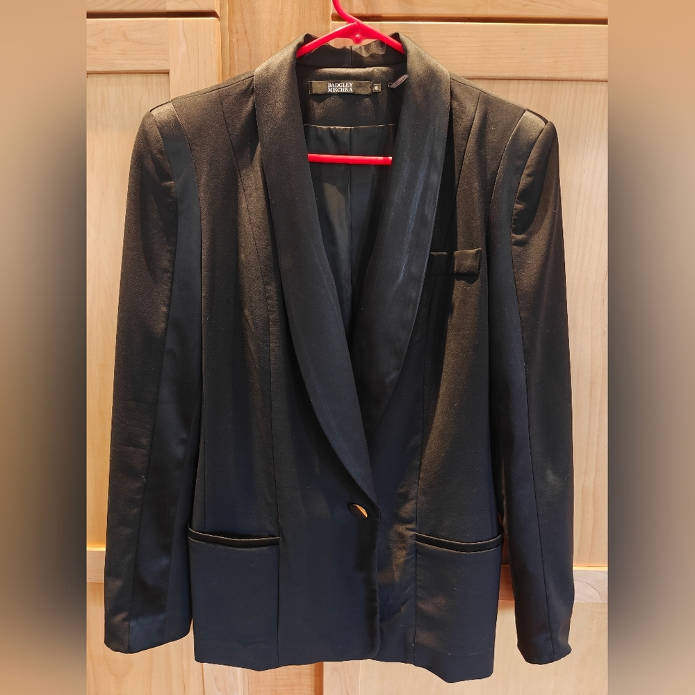 Chic Black Women's Tuxedo Jacket by Badgley Mischka